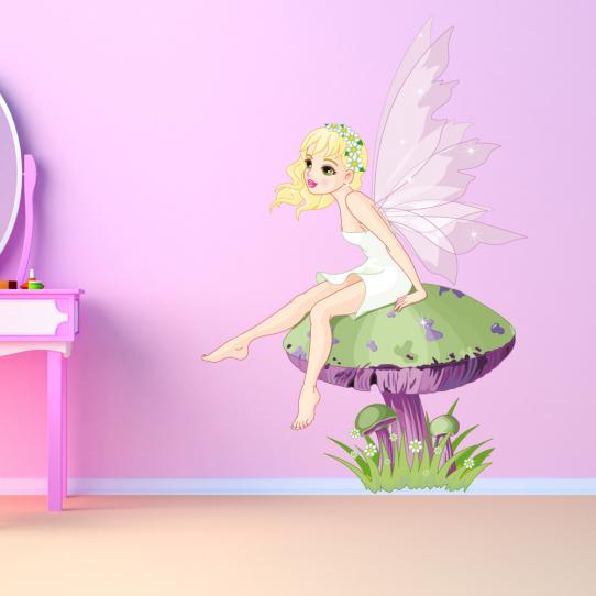 Autocollant Stickers enfant fee aile rose 