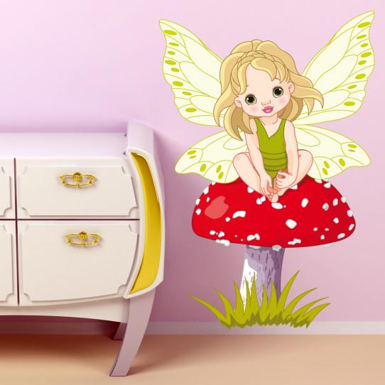 Autocollant Stickers enfant fee champignon