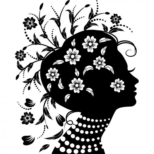 Stickers femme fleurs design