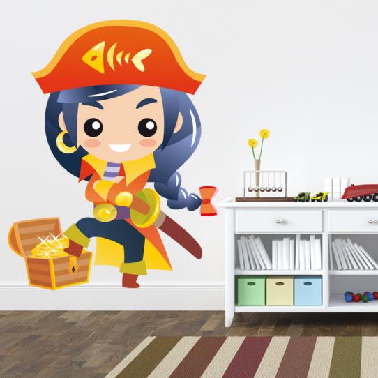 Autocollant Stickers fille pirate