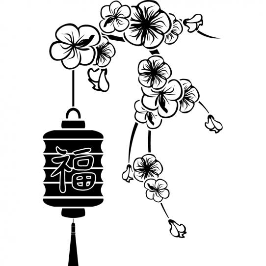 Stickers fleur asie