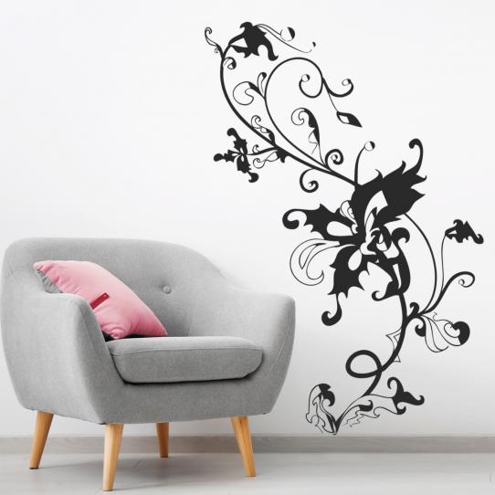 Stickers adhésif autocollant muraux mural fleur baroque