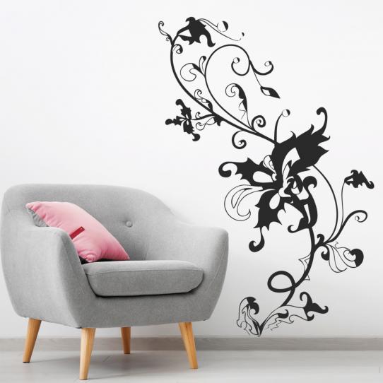 Sticker Baroque de fleur violet - stickers fleurs & stickers muraux 