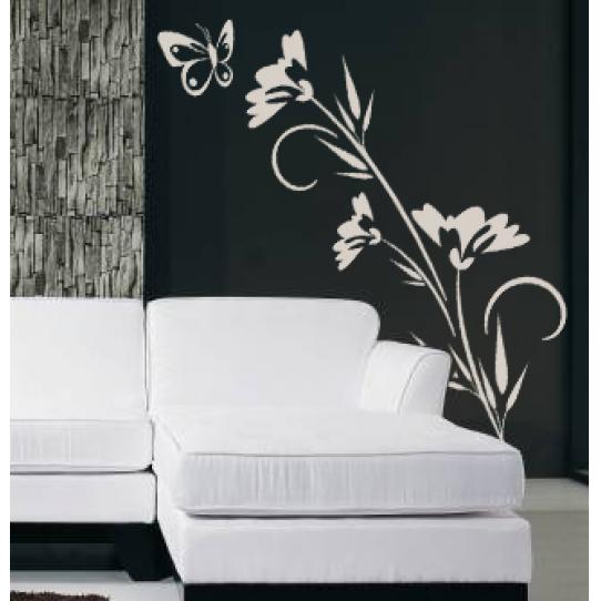 Stickers Fleur papillon