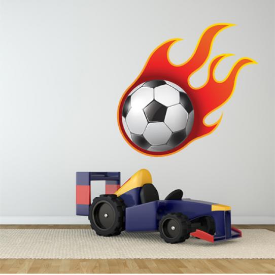 Stickers Foot ballon en feu