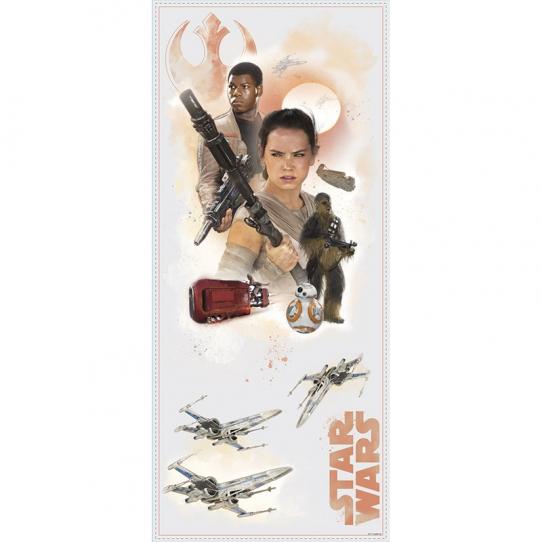 Stickers géant Star Wars Rey & Finn