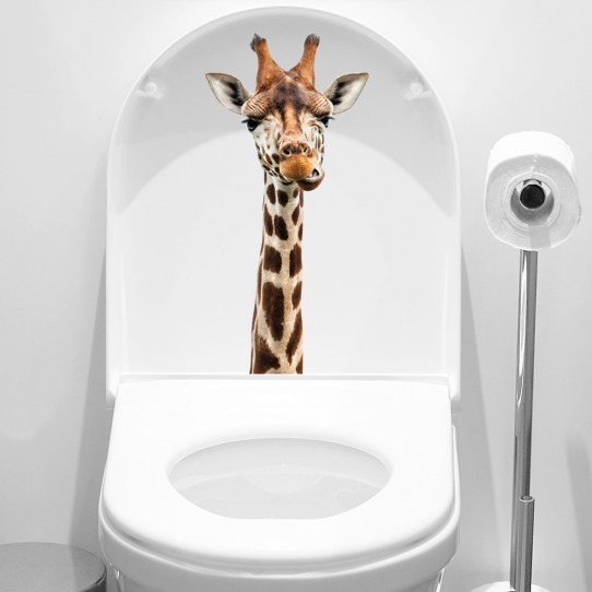 stickers adhésif wc girafe