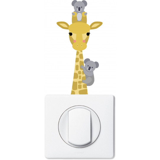 Stickers girafe et koala pour prise et interrupteur