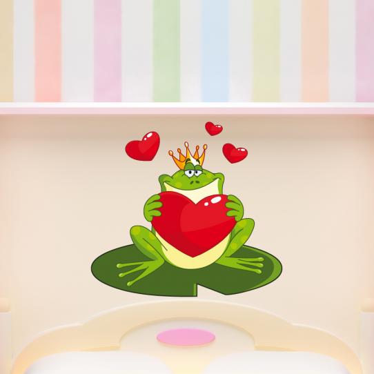 Autocollant Stickers mural enfant grenouille amoureuse