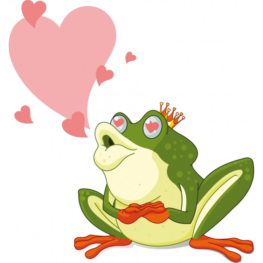 Autocollant Stickers enfant grenouille amoureuse