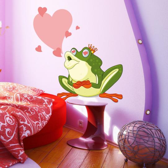 Autocollant Stickers enfant grenouille amoureuse