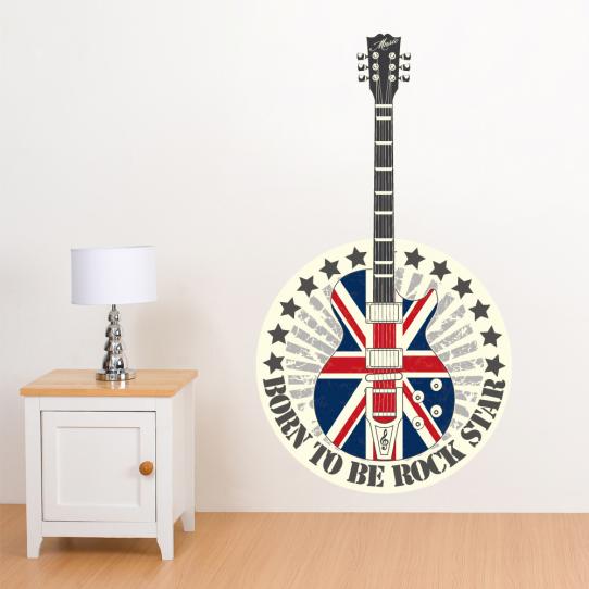Autocollant Stickers ado guitarre angletterre rock star