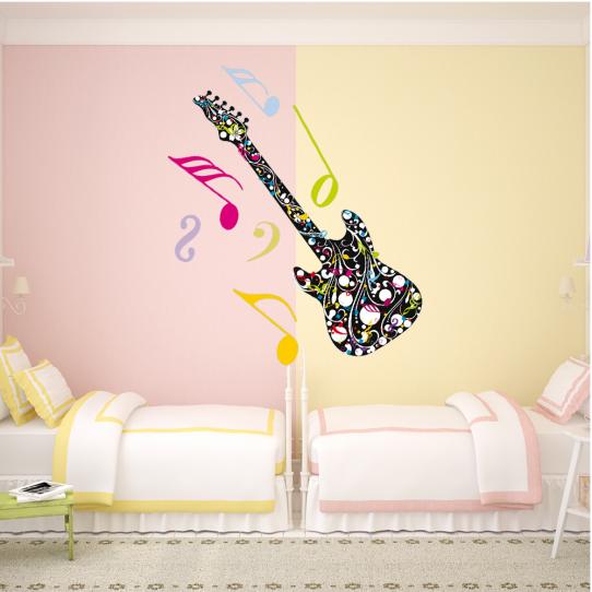 Stickers guitare notes de musique