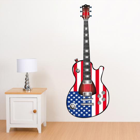 Autocollant Stickers muraux ado guitare usa 