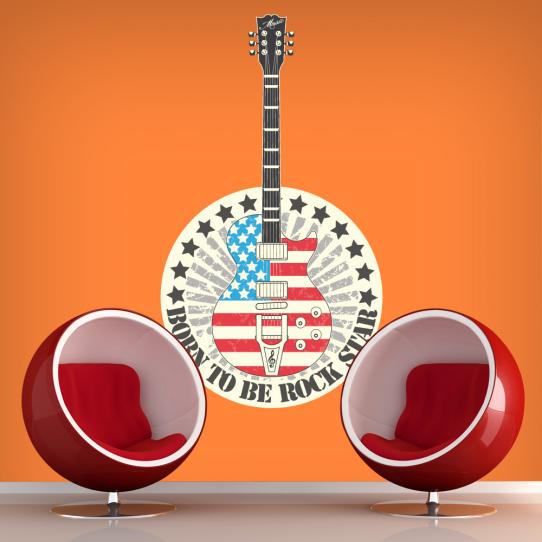 Autocollant Stickers ado guitare usa