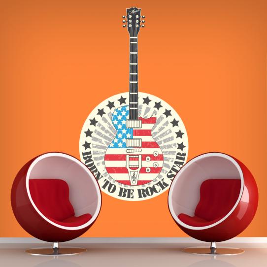 Autocollant Stickers muraux ado guitare usa