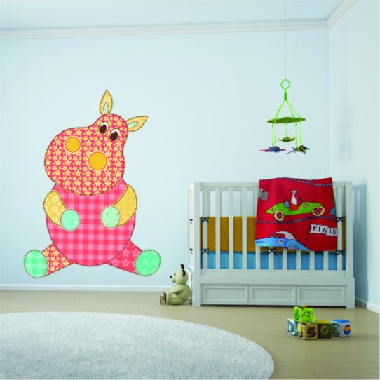 Autocollant Stickers enfant hippopotame