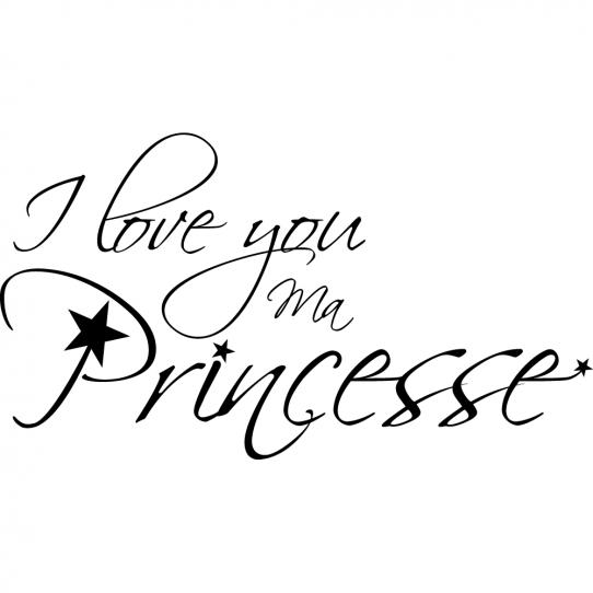 Stickers i love you princesse