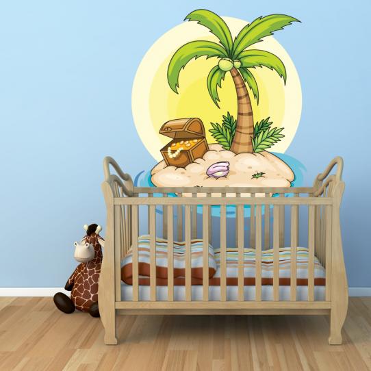 Autocollant Stickers enfant île au tresor