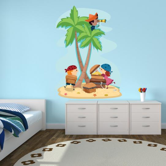 Autocollant Stickers enfant îlot pirates