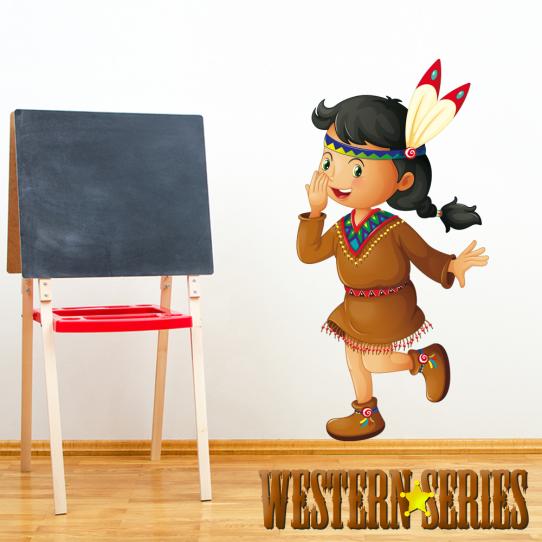 Autocollant Stickers enfant jeune indienne