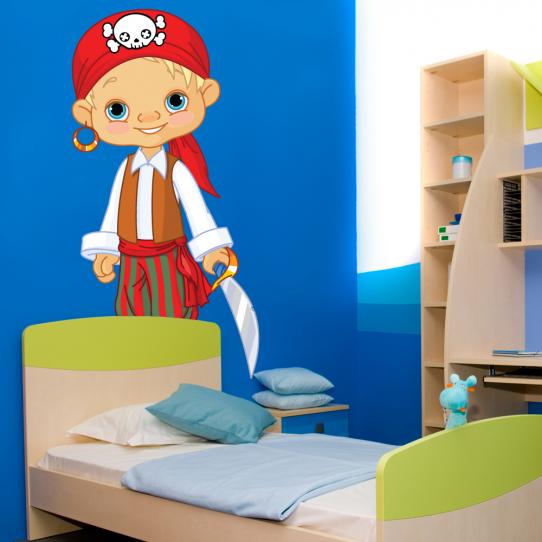 Autocollant Stickers mural enfant jeune pirate