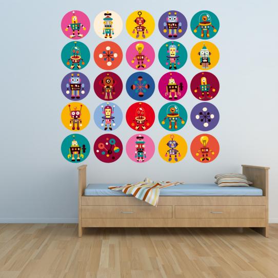 Autocollant Stickers enfant kit 25 robots
