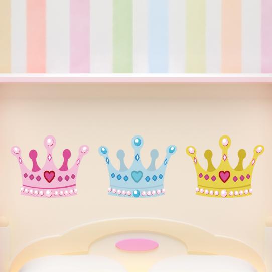Autocollant Stickers enfant kit 3 couronnes
