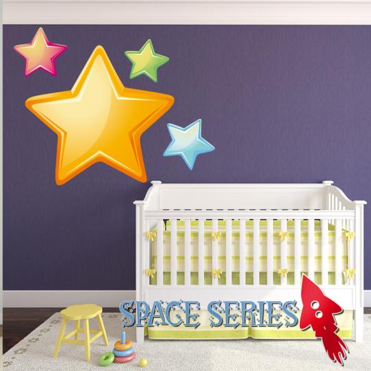 Autocollant Stickers mural enfant kit 4 étoiles 