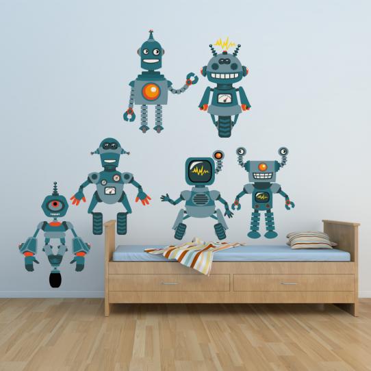 Autocollant Stickers enfant kit 6 robots