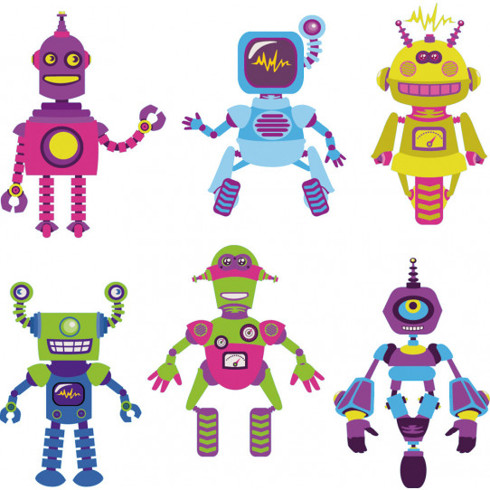 Autocollant Stickers enfant kit 6 robots