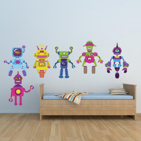 Autocollant Stickers enfant kit 6 robots
