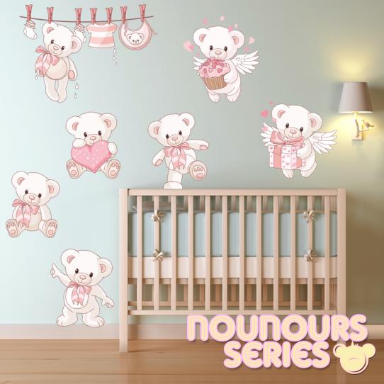 Autocollant Stickers enfant kit 7 oursons