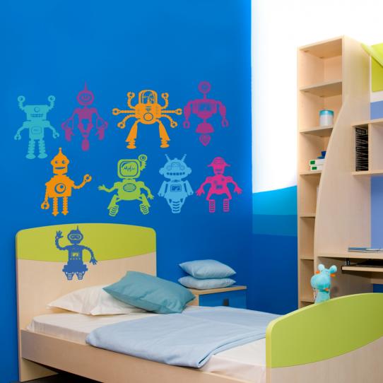 Autocollant Stickers enfant kit 9 robots