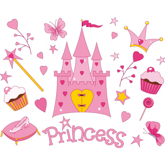 Autocollant Stickers enfant kit accesoires princesse