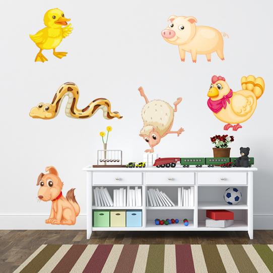Autocollant Stickers enfant animaux de la ferme