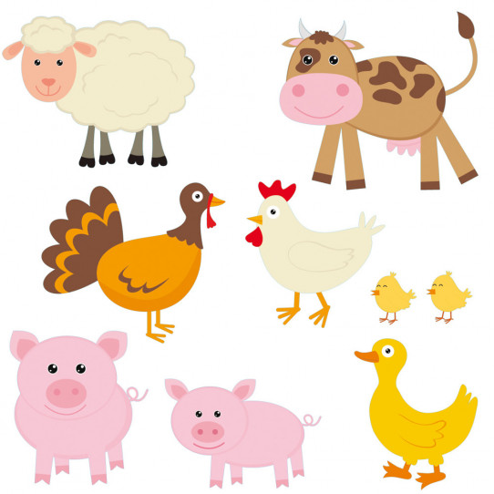 Autocollant Stickers enfant  animaux de la ferme