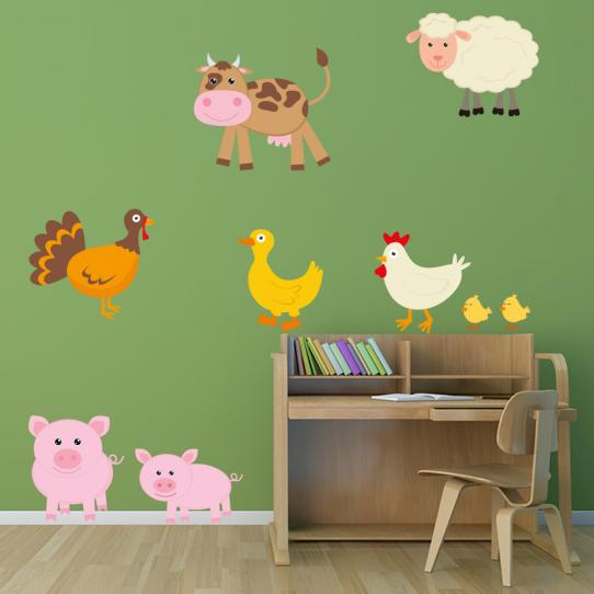 Autocollant Stickers enfant  animaux de la ferme