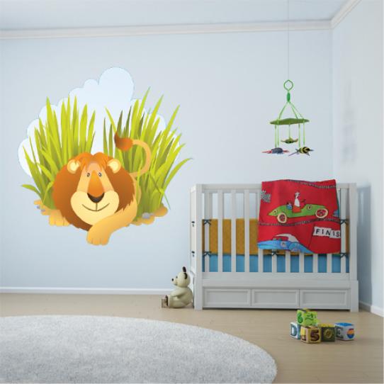 Autocollant Stickers mural enfant lion