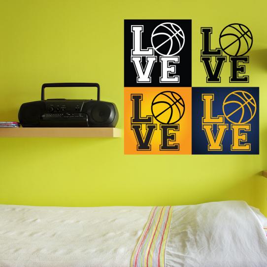 Autocollant Stickers muraux enfant love basketball