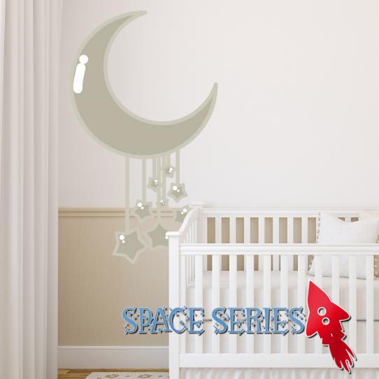 Autocollant Stickers enfant lune étoilé