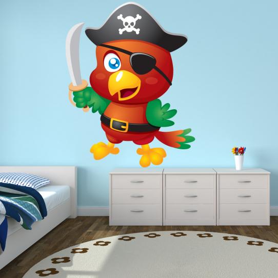 Autocollant Stickers mural enfant oiseau pirate