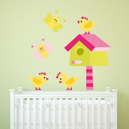 Autocollant Stickers enfant oiseaux papillons
