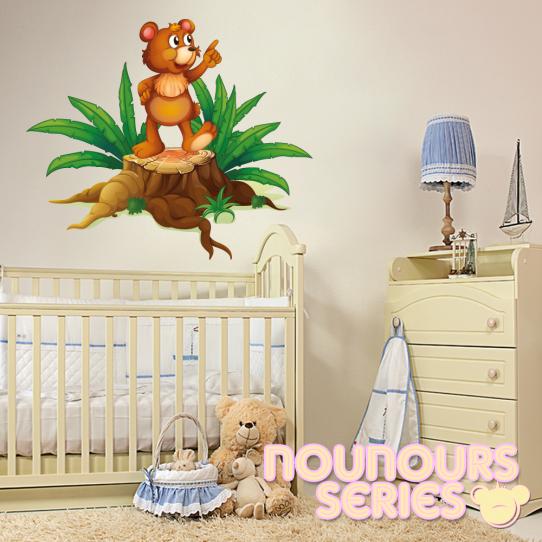 Autocollant Stickers enfant ourson leve le doigt