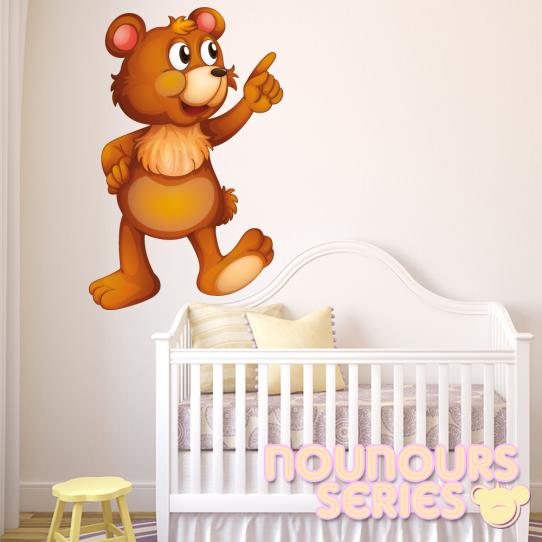 Autocollant Stickers enfant ourson leve le doigt