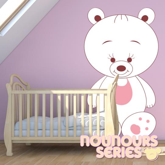 Autocollant Stickers enfant ourson bavoir