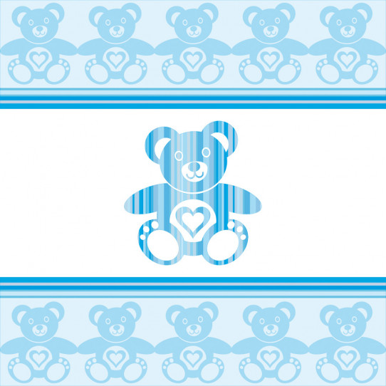 Autocollant Stickers enfant ourson bleue 
