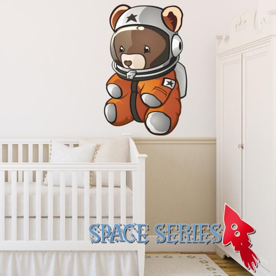 Autocollant Stickers muraux enfant ourson spatial