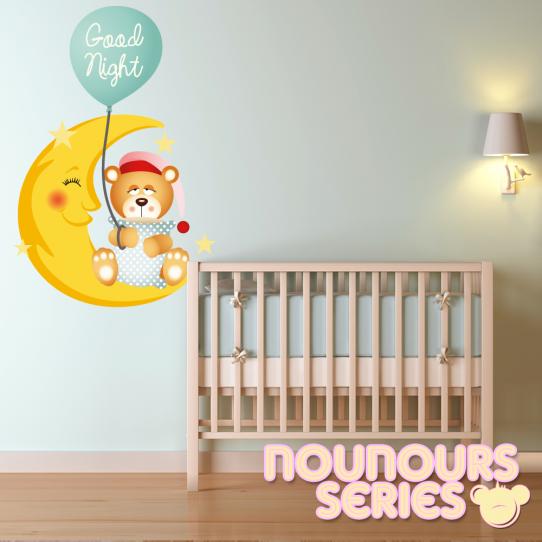 Autocollant Stickers mural enfant ourson good night