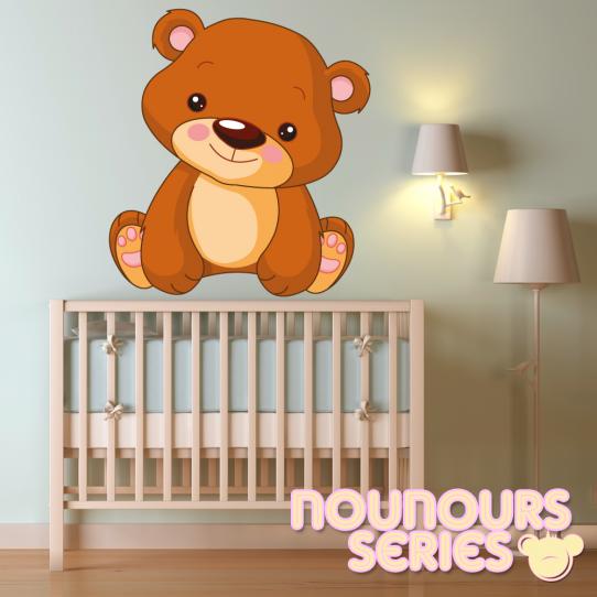 Autocollant Stickers enfant ourson joyeux